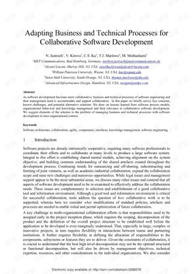 调整业务和技术流程以进行协作软件开发的研究